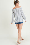 GREY OTS BALLOON SLEEVE BLOUSE
