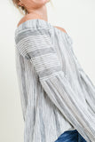 GREY OTS BALLOON SLEEVE BLOUSE