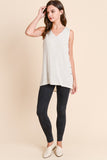 V-NECK RIBBED TUNIC TANK