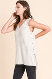 V-NECK RIBBED TUNIC TANK