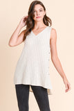 V-NECK RIBBED TUNIC TANK