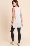 V-NECK RIBBED TUNIC TANK