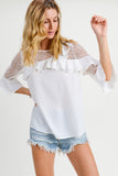 WHITE RUFFLE BLOUSE