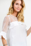 WHITE RUFFLE BLOUSE