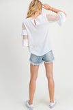 WHITE RUFFLE BLOUSE