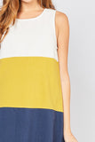 SLEEVELESS COLOR BLOCKED DRESS