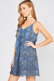 INDIGO EMBROIDERED DRESS