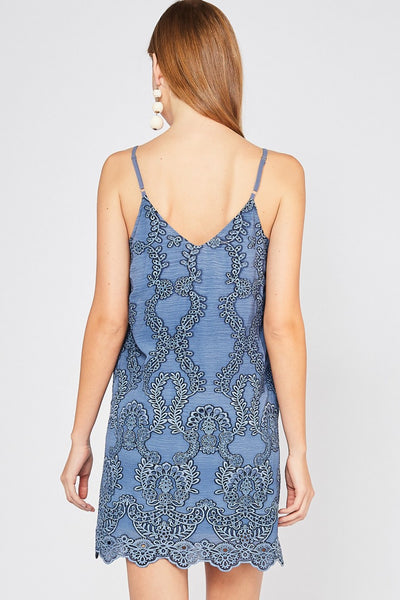 INDIGO EMBROIDERED DRESS