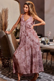 MAUVE MOCHA TIE DYE BUTTON MAXI