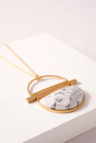 HOWLITE SEMI CIRCLE PENDANT NECKLACE