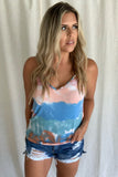 PINK & TEAL TIE DYE TANK