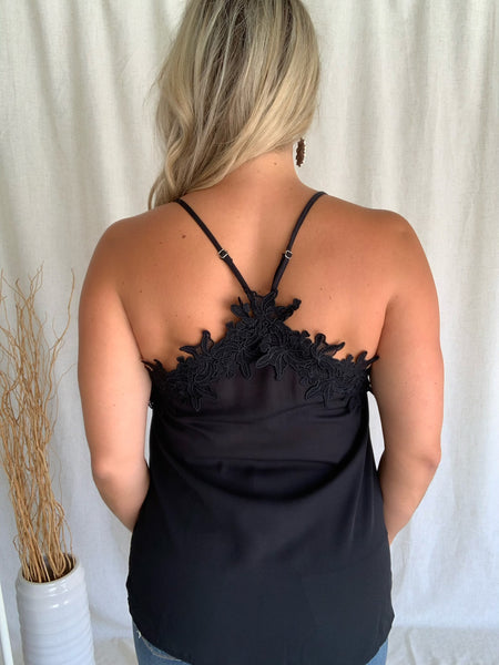 BLACK LACE CAMI TANK