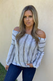 GREY OTS BALLOON SLEEVE BLOUSE