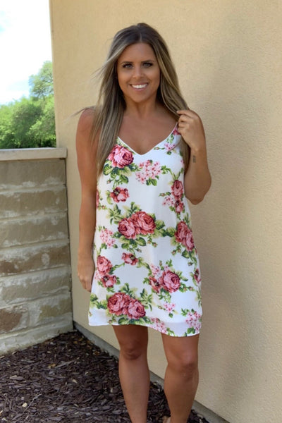 IVORY FLORAL DRESS