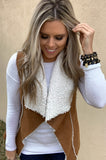 CARAMEL SUEDE SHERPA VEST