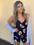 NAVY FLORAL ROMPER