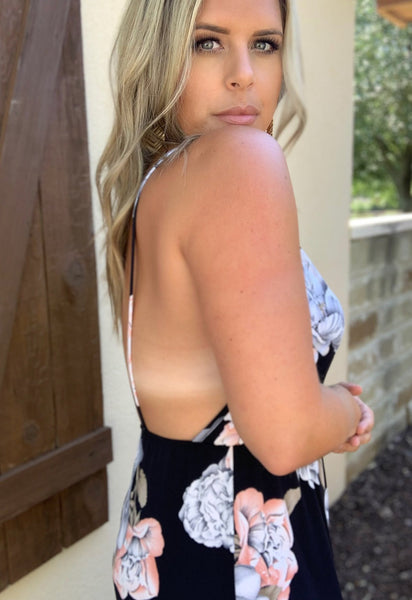 BLACK FLORAL MAXI DRESS