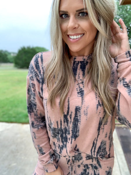 PEACH TIE DYE JOGGER SET