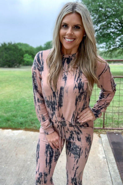 PEACH TIE DYE JOGGER SET