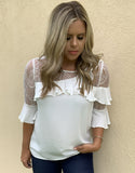 WHITE RUFFLE BLOUSE