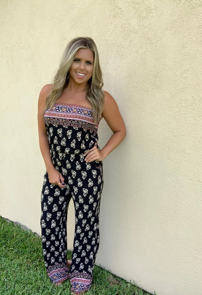 BLACK FLORAL JUMPSUIT