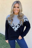 GREY & BLACK LEOPARD SWEATER