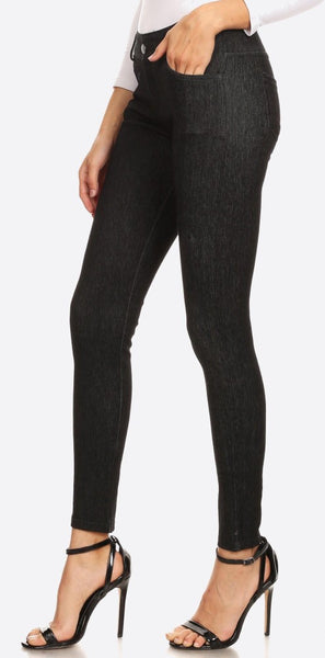 VINTAGE BLACK DENIM JEGGINGS