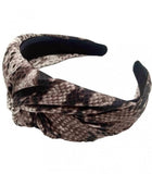 SNAKE PRINT KNOTTED HEADBAND