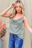OLIVE COWL NECK CAMI