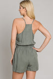 OLIVE DRAWSTRING ROMPER