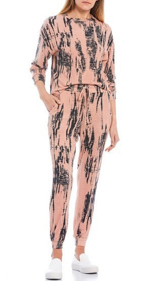 PEACH TIE DYE JOGGER SET