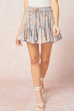 BLUE FLORAL RUFFLE SKORT