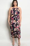 PLUS NAVY FLORAL DRESS