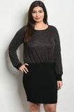 PLUS BLACK METALLIC DRESS