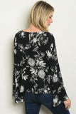 BLACK & WHITE FLORAL BLOUSE