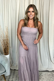 DUSTY MAUVE SMOCKED TUBE MAXI DRESS