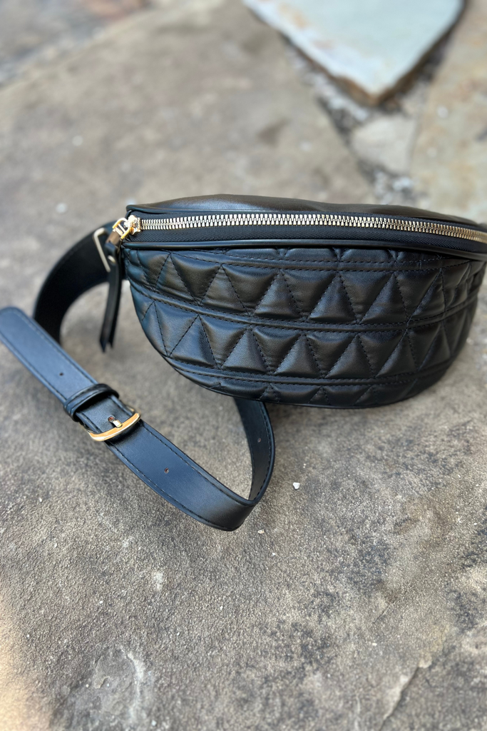 BLACK QUILTED BUM BAG Boutique by Alexia