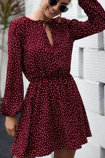 CRANBERRY DOT DRESS