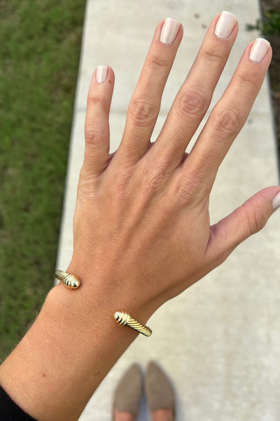 GOLD CABLE CUFF BRACELET
