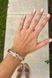 TWO TONE "X" CABLE CUFF BRACELET