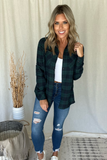 MIDNIGHT BLUE & GREEN FLANNEL SHIRT