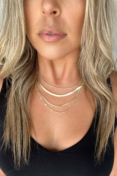 GOLD FOUR LAYER CHAIN NECKLACE