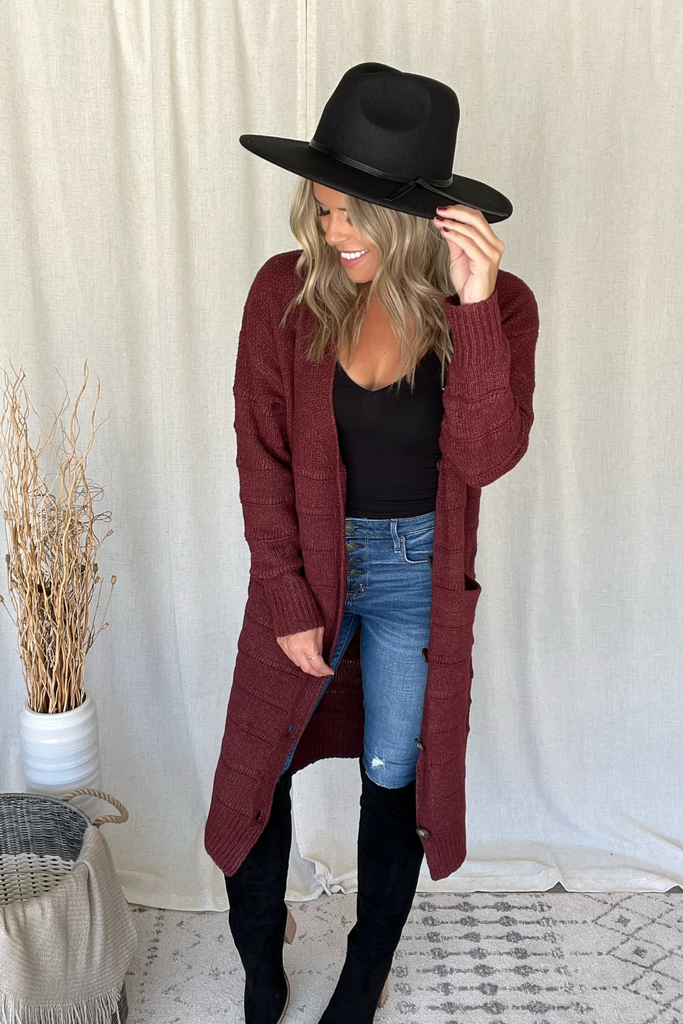 Maroon duster cardigan outlet