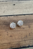 SILVER DRUZY CIRCLE STUD EARRING