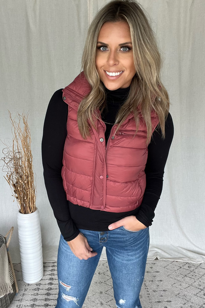 TERRA SEMI CROPPED QUILTED VEST