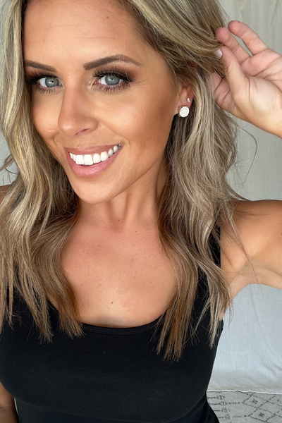 SILVER DRUZY CIRCLE STUD EARRING