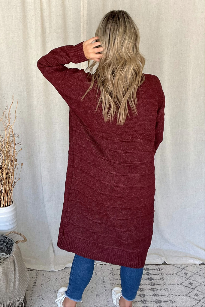 Burgundy sales duster cardigan