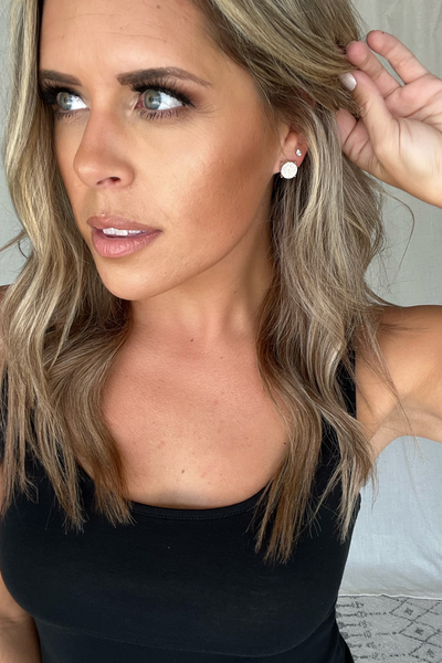 CHAMPAGNE DRUZY CIRCLE STUD EARRING