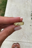 GOLD HAMMERED METAL RING