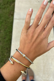 SILVER & GOLD TWO TONE TWIST CABLE CUFF BRACELET